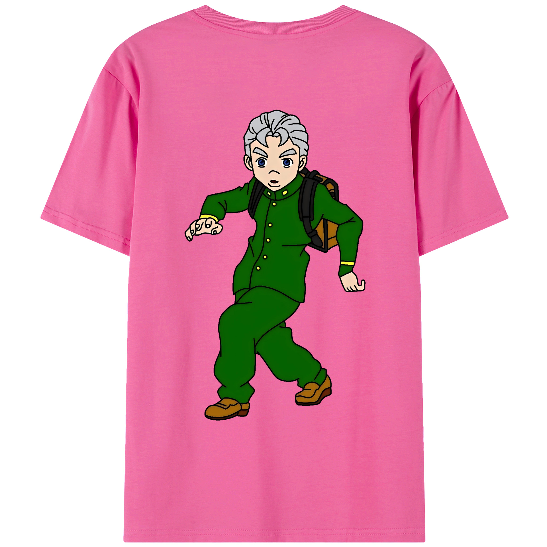（画像用） ジョジョの奇妙な冒険 広瀨康一 JoJo's Bizarre Adventure Hirose Koichi レディース半袖Tシャツ(バックプリント)
